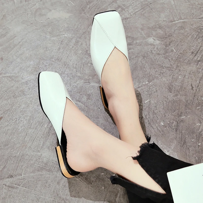 

High Quality Women Flat Slippers Summer Outdoors 2018 Newest Fashion Female Flat Shoes Bottom Wild Lazy Half Slippers