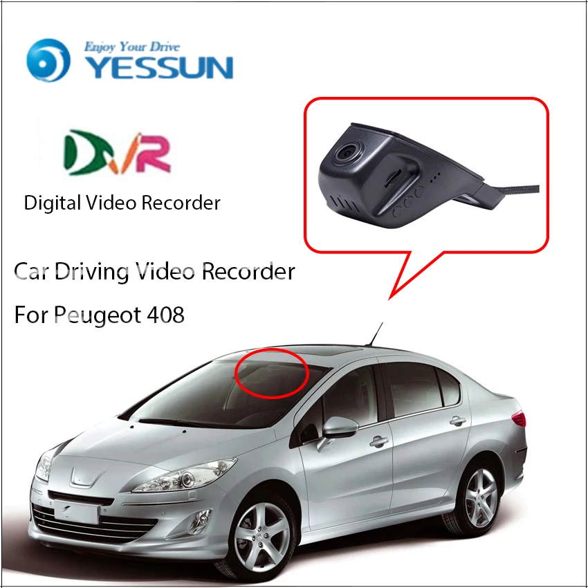 Yessunプジョー408車のフロントダッシュカメラカム Dvr運転ビデオレコーダーiphone Androidアプリ制御機能 Leather Bag