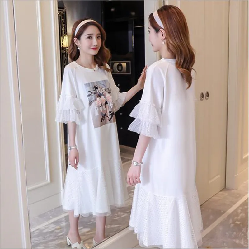2019 New Brand Summer Maternity Dress Woman Fashion Large Size Pregnant Casual QV892 | Мать и ребенок