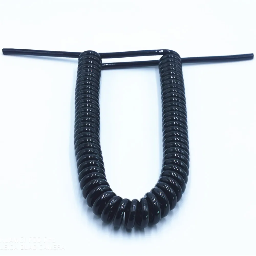

Spring spiral wire and cable 6 core 8 core 24AWG 20AWG 2.5 m 5 m 7.5 m black power cord expandable wire
