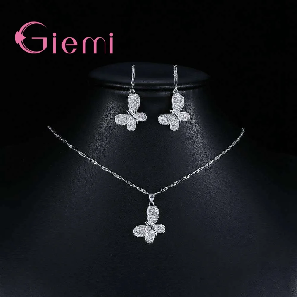 Роскошные кристаллические Женские Ювелирные изделия Набор Buttlefly дизайнерские