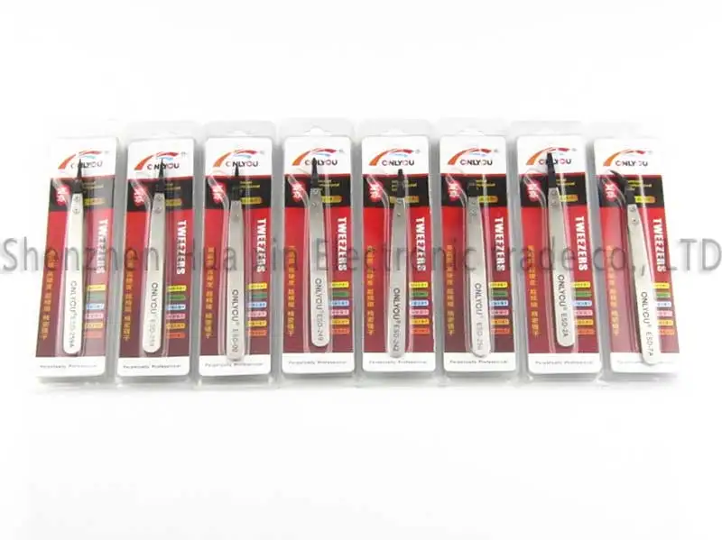 Набор высокоточных нержавеющих антистатических пинцетов 8 шт./лот ESD со сменной