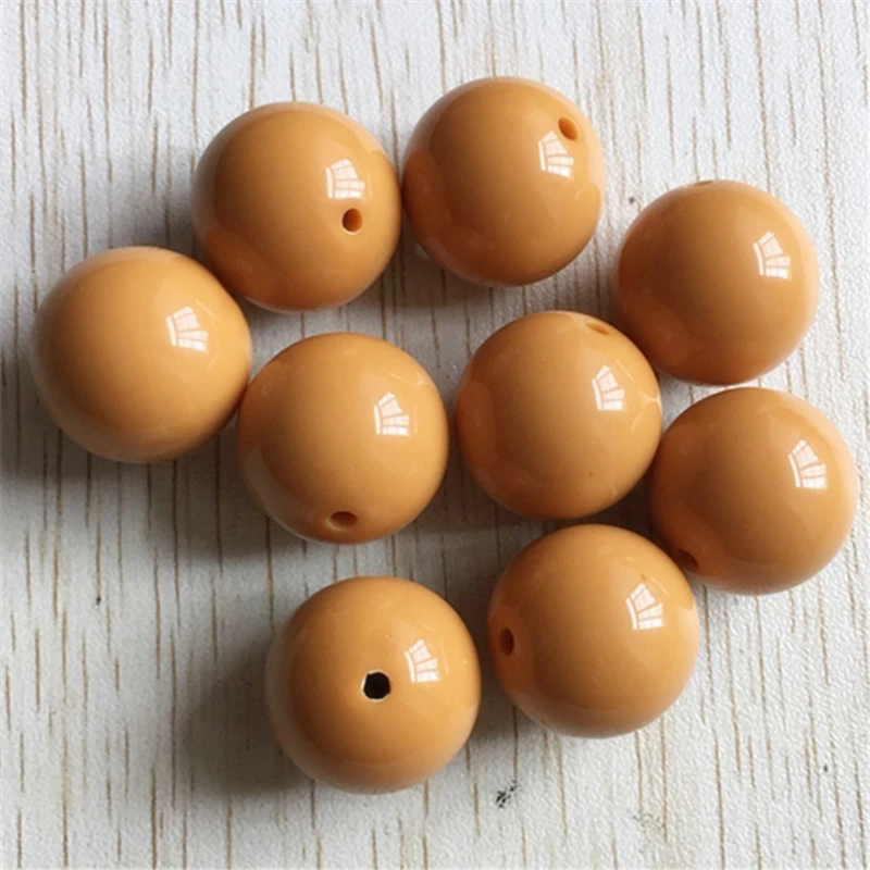 20 мм 100 шт./лот светло-Горчично-желтые круглые бусины акриловые крупные для