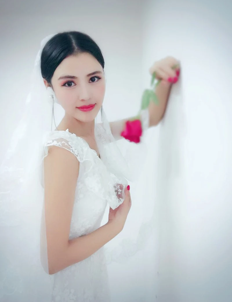 Свадебная фата 2017 Лидер продаж низкая цена высокое качество белый/слоновая кость