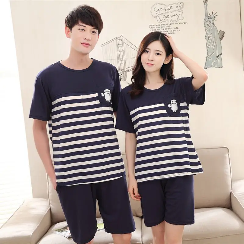 Летние мужские пижамные комплекты с коротким рукавом повседневные героями