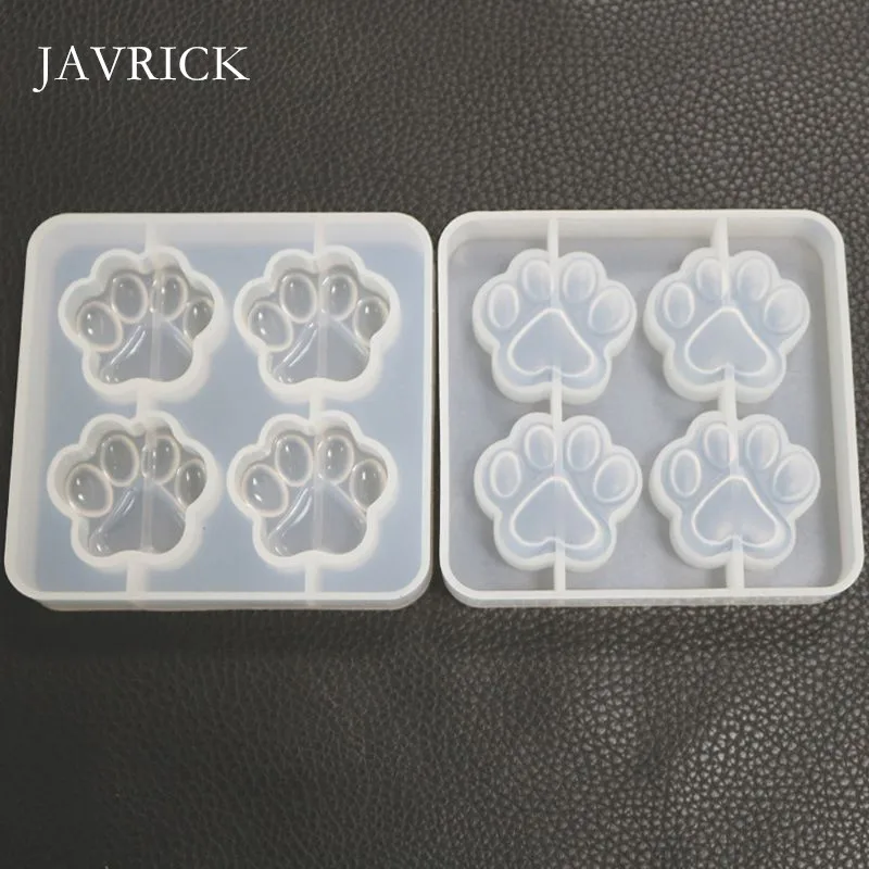 Cute Pet Paw Snowflake Pendant Silicone Resin Mold DIY Earrings Necklace Keychain Accessories Jewelry Making Tools
