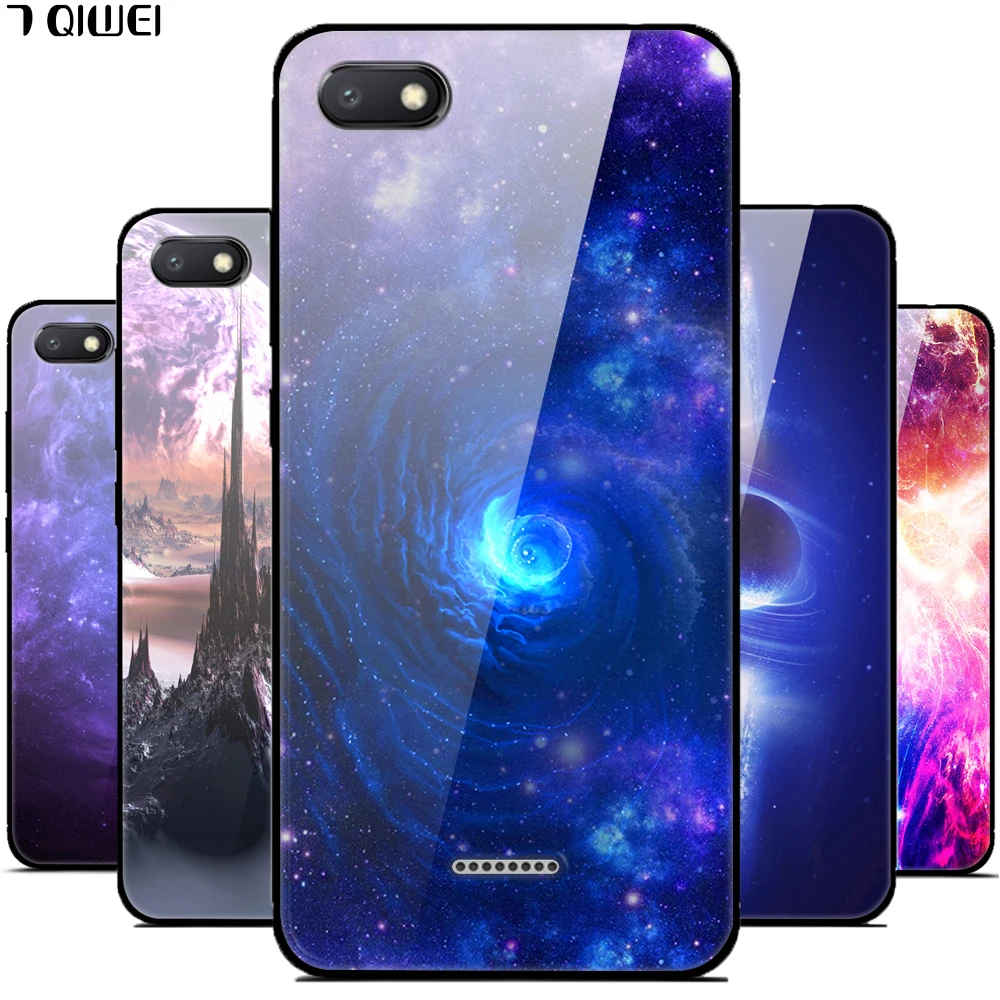 Чехол для Redmi 6A, чехол для Xiaomi Redmi 6A, 5,45 '', стеклянный Жесткий Чехол для задней панели, для Xiaomi Redmi 6A 6 A, чехол для Redmi A6, мягкий бампер с принтом