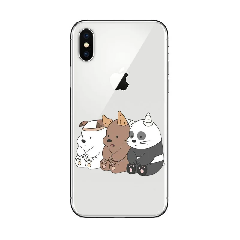 Прозрачный мягкий силиконовый чехол для iPhone X XS XR Max 5 6 7 8 мультфильм анимация Мы