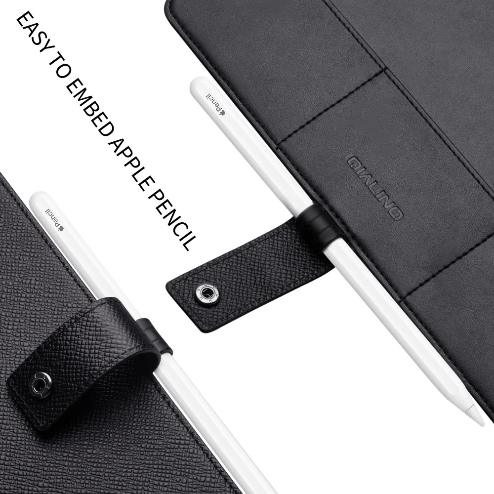 QIALINO Стильный флип-чехол из натуральной кожи для iPad Pro 12,9, роскошный Ультратонкий чехол-подставка с подставкой для 11 дюймов