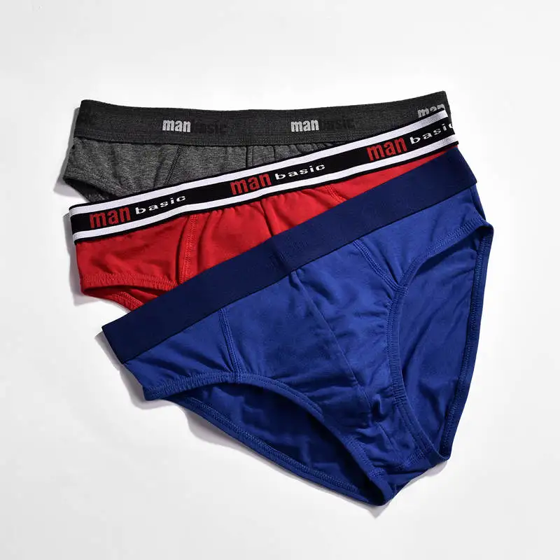 

3Pcs/Pack Underwear Cotton Briefs Men Solid Breathable Briefs Soft Bulge Pouch Panties Mid Rise Underwear Underpants Homme Pants