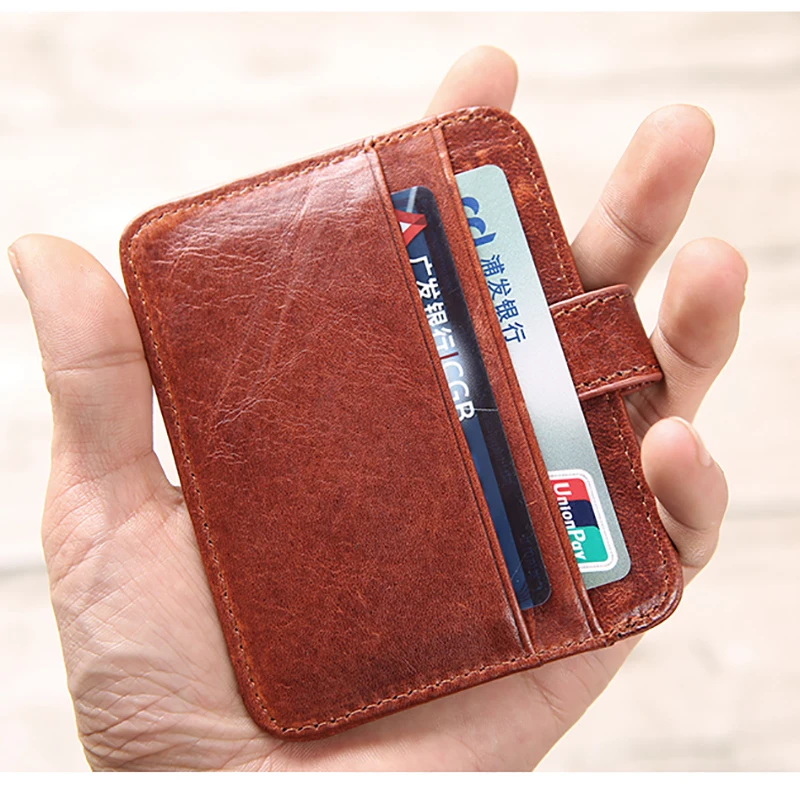 AETOO Leather Card bag men ultra-thin simple credit card bank head layer cowhide Small clip | Багаж и сумки