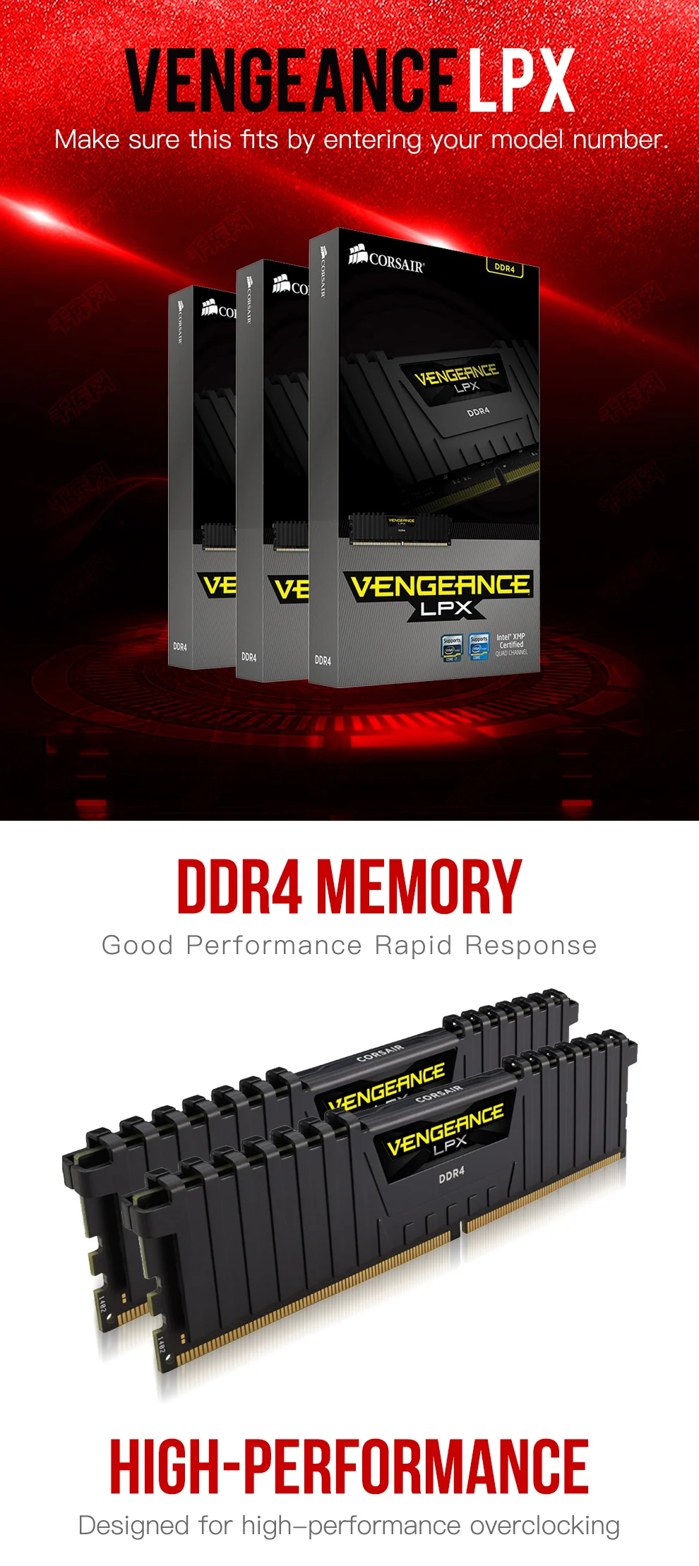 Модуль CORSAIR Vengeance LPX 8 Гб DDR4 PC4 2400 МГц 3000 МГц 3200 МГц 2400 3000 ПК настольный компьютер оперативная память 16 ГБ 32 ГБ DIMM