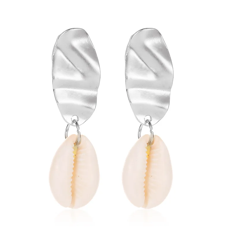 Новые акриловые висячие серьги в виде ракушки для женщин большие геометрические модные украшения ультрамодные Эффектные серьги аксессуары оптом - Окраска металла: 4510
