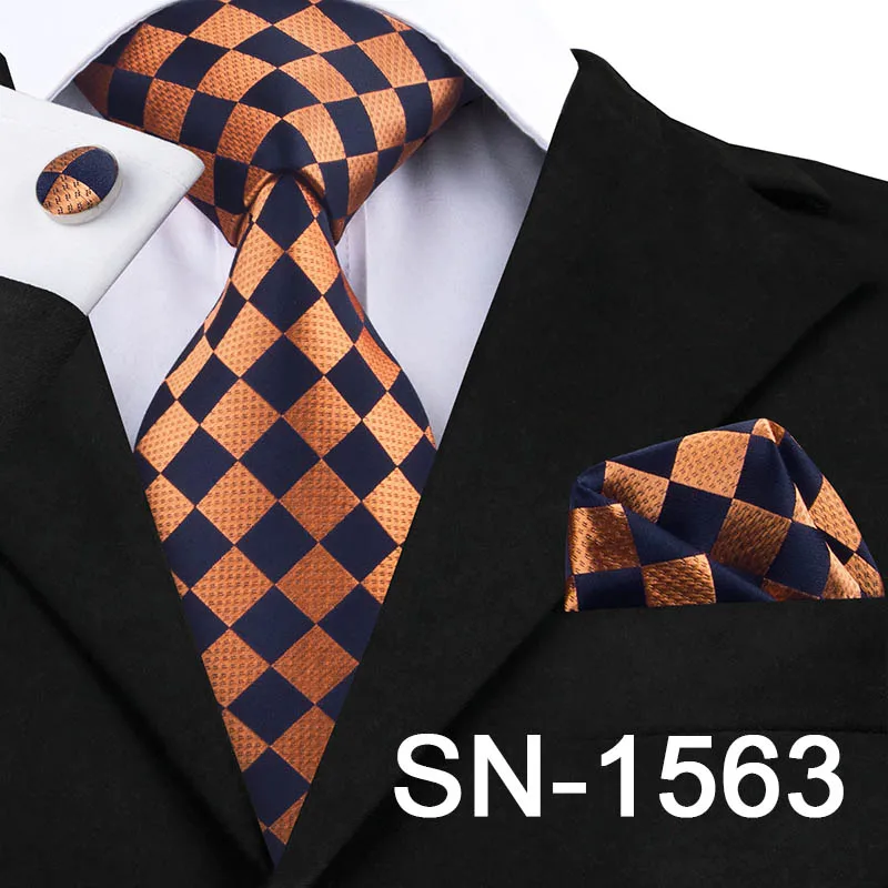 SN-1563 Hi-Tie роскошные шелковые галстуки с рисунком Пейсли Набор Синий Черный Серый шеи носить галстук платок Набор Запонок Модные мужские галстуки - Цвет: SN-1563
