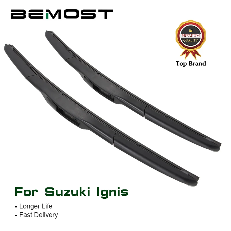 

BEMOST Car Front Windscreen Wiper Blades Natural Rubber For Suzuki Ignis 19"+18" Fit Hook Arms 2003 2004 2005 2006 2007 2008