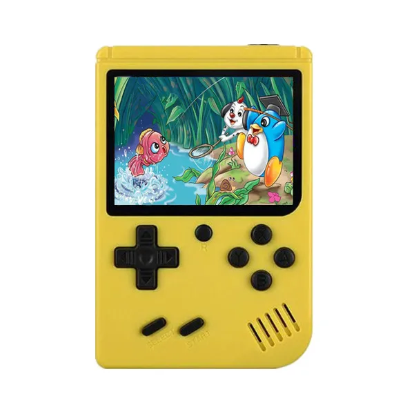 yellow Powkiddy портативный игровой плеер встроенный 168 классические ретро игры Поддержка ТВ выход Ретро игровая консоль для детей Подарки - Цвет: yellow