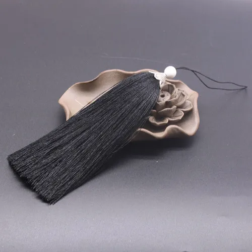 Black 2pcs Полиэстеровые кисточки 24 см кулон Ювелирная кисточка ручной работы самодельная занавеска одежда декоративные аксессуары брелоки для Сумки ремесла 2 шт - Цвет: Black 2pcs