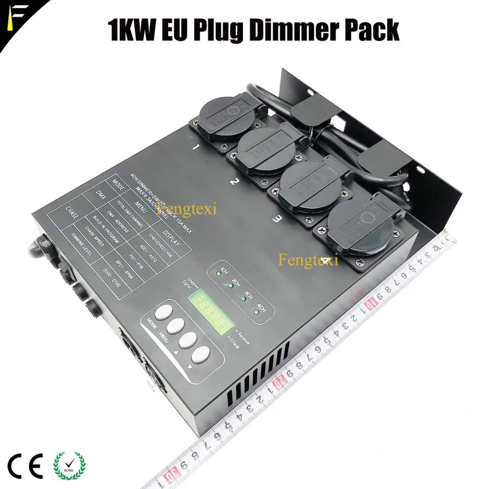Новый 4CH Euro Plug Stage Light диммерный блок 1kw каждый канал DMX переключение контроллера