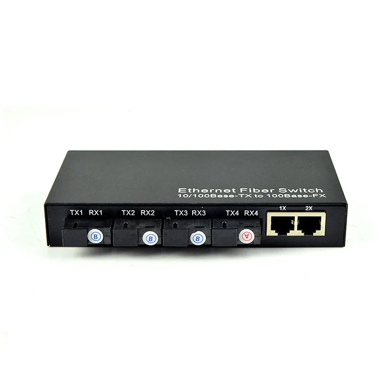 10/100Base TX к 100Base FX кабелям Ethernet для волоконных преобразователей 10/100 м 4 волокна и 2 RJ45