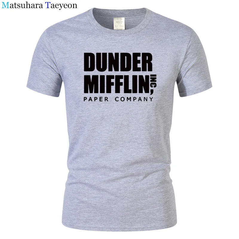 Футболка мужская с коротким рукавом деловая круглым вырезом принтом Dunder Mifflin из