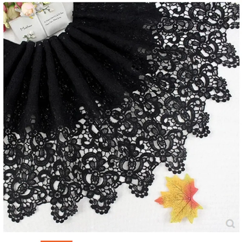 

Кружевное платье «сделай сам», черное, молочное, шелковое, аксессуары для вышивки, очень широкое, 32 см