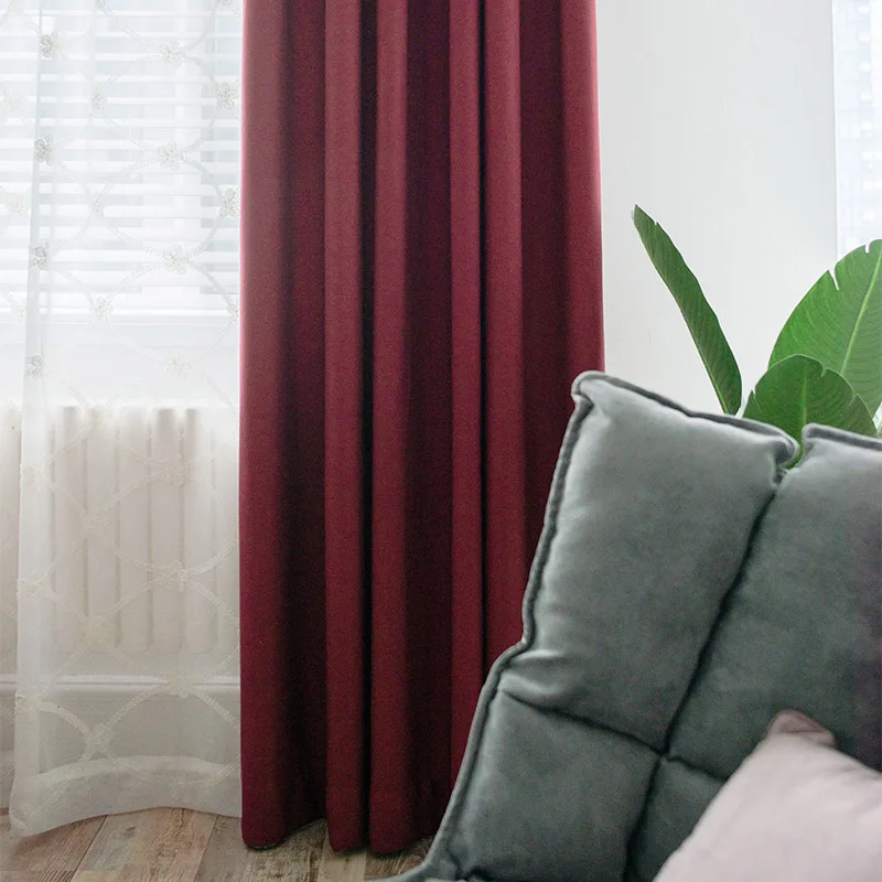 

Solid Faux Linen Plain Curtains For Living Room Modern Style Navy Drapes Window Curtains for Bedroom Shading Window Treatments