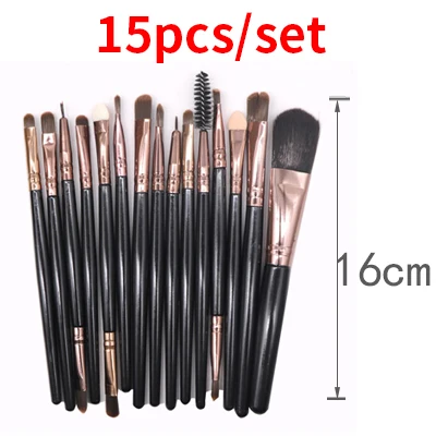 15PCS Style 14 Профессиональный набор кистей для макияжа Maquiagem основа для макияжа Тени для век подводка для глаз ресницы кисти для бровей для макияжа портативный набор кистей для макияжа глаз - Handle Color: 15PCS Style 14