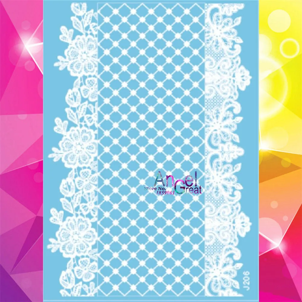 Временная татуировка хны белая Съемная наклейки AJ206 большие украшения дизайны