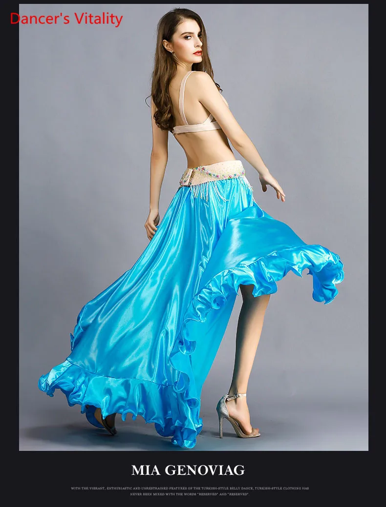 Ручной костюм для танца живота 3-х частей Бар + ремень Юбка на вечеринку Коктейль Бальный зал Леди Латино Румба Свинг Самба.