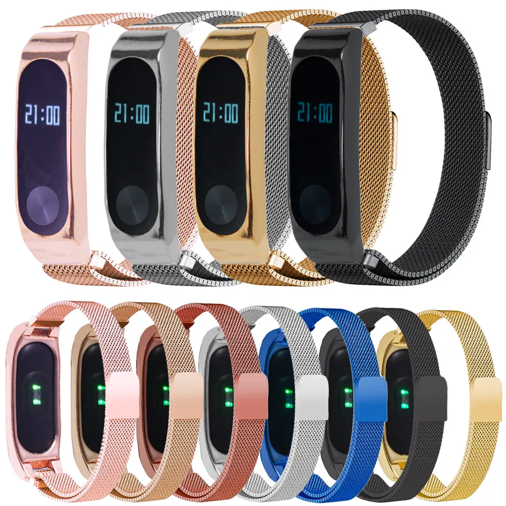 GE mi XI mi lanese ремешок из нержавеющей стали+ металлический чехол для Xiaomi mi Band 2 Aug9 p30