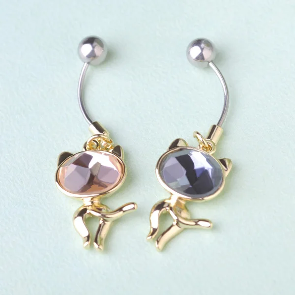 Горячая продажа кошачий хвост пупка Кольца сексуальный пирсинг ювелирные