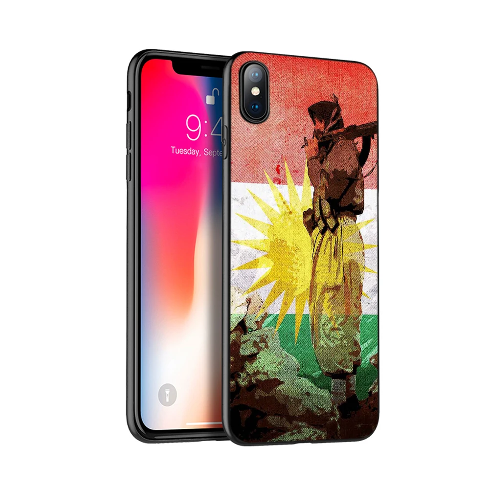 Черный чехол из ТПУ для iphone 5 5s se 6 6s 7 8 plus x 10 силиконовый XR XS 11 pro MAX kurdistan Curdistan