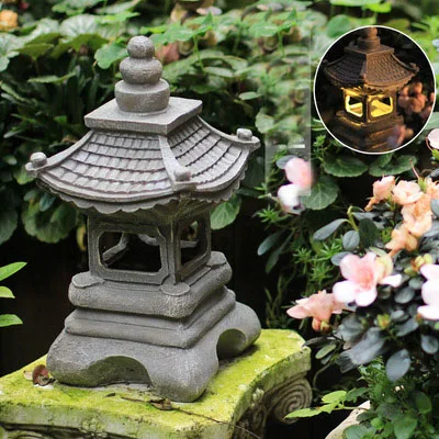 

Уличная напольная полимерная лампа в японском стиле для двора, фонари для дворца, ландшафтные огни, украшение для дома и садоводства Zen
