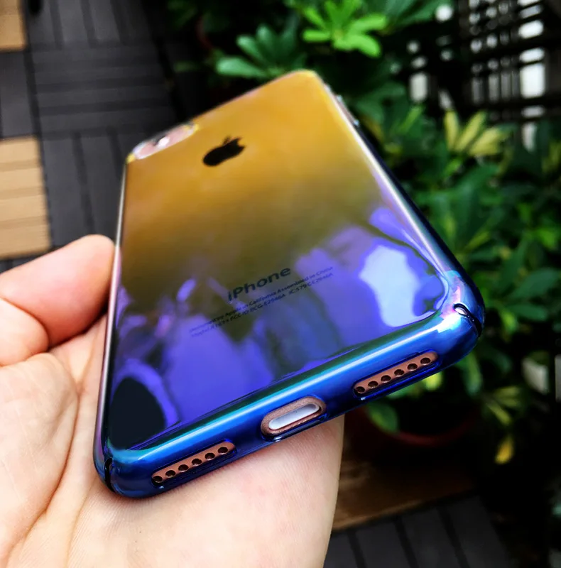Чехол для телефона SMILYOU iPhone 8 7 6 s ультра тонкий градиентный цветной Жесткий Plus