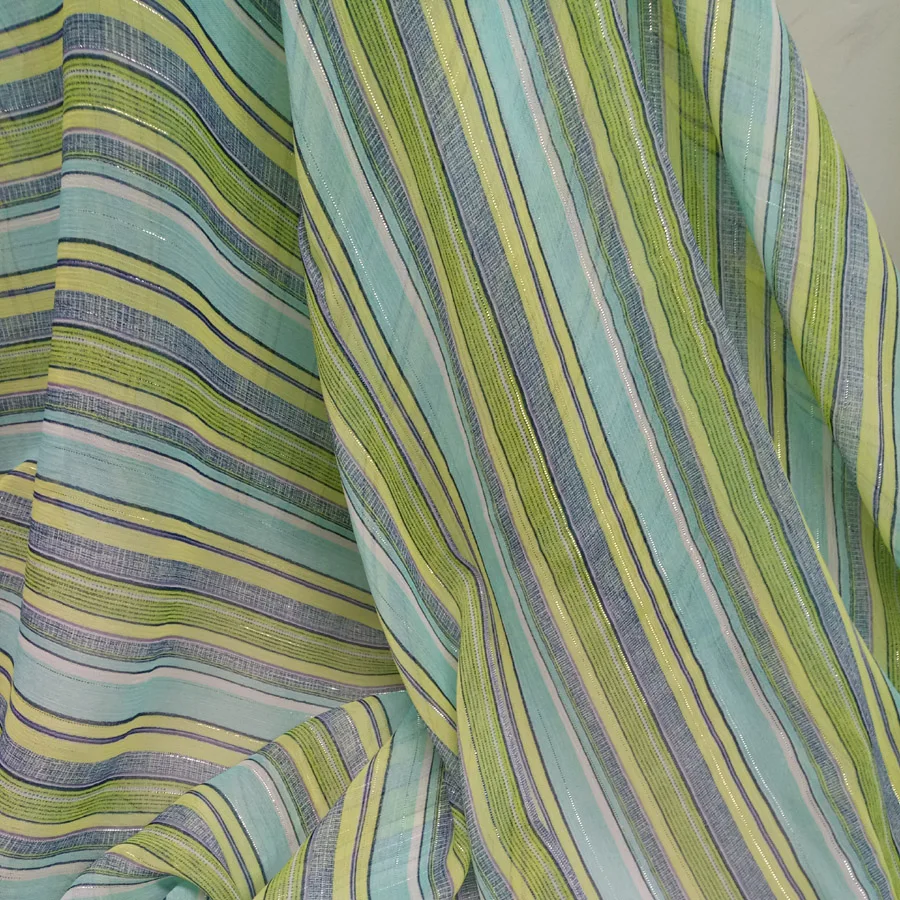 Fabric For Dress Chiffon Shimmer Stripe Soft DIY Fresh Costume Fashion Gown Blouse ON SALE 100cm*150cm | Дом и сад