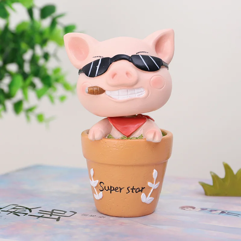 1 шт. милый мультфильм свинья смолы ремесло микро пейзаж DIY орнамент миниатюрные