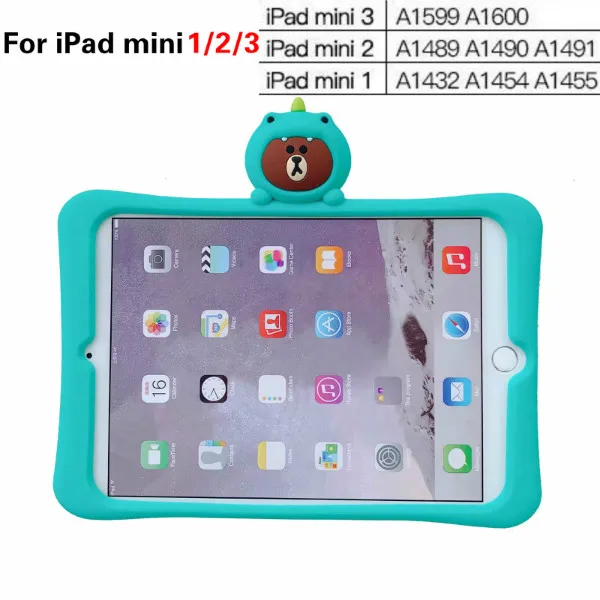 For iPad mini 123 Милая розовая свинка изображением героев мультфильма "Маша и Медведь чехол для IPad 9,7 Pro 9,7 11 Air 2 iPad 2/3/4, 5, 6, мини-платье, на возраст 1, 2, 3, 4, мягкая силиконовая подставка чехол funda - Цвет: For iPad mini 123