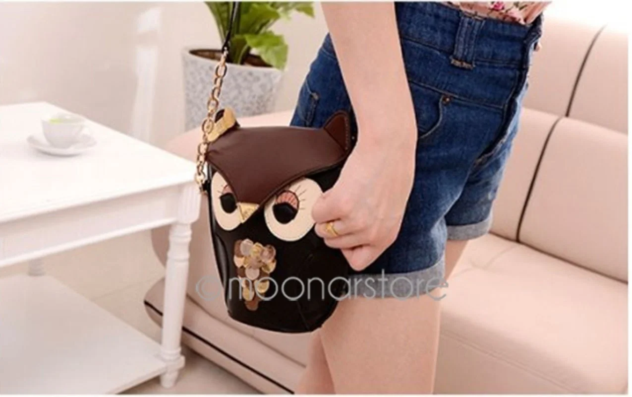 Модные женские туфли кожа Сумки Винтаж Мультфильм crossbody сумка сова лиса на плечо
