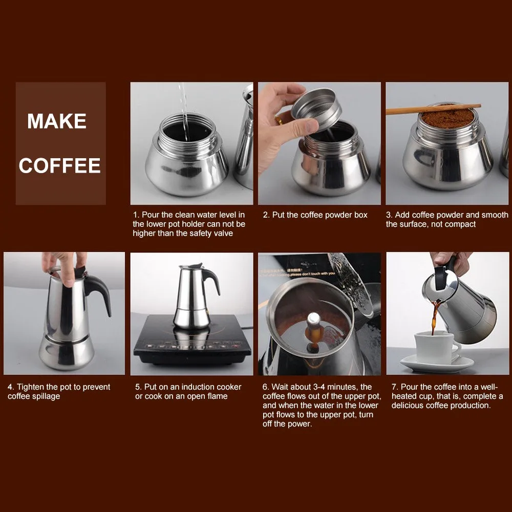 100/200/300/450 мл Кофе разработчиков в итальянском стиле мокко эспрессо Cafeteira Кофеварка Нержавеющая сталь фильтр Кофе горшок
