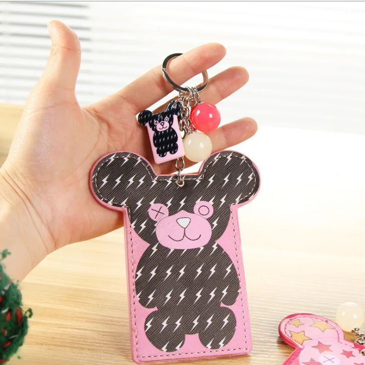 Чехол для ключей с милым медведем футляр банковских и кредитных карт держатель