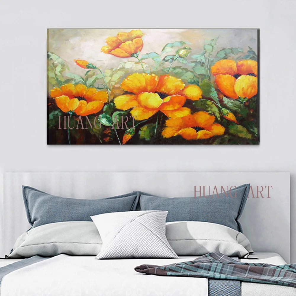 Современный нож с ручной росписью картина маслом на растениях украшение для