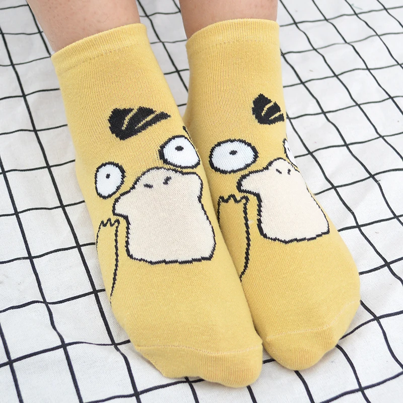 4 пар/уп. милые аниме из мультфильмов женские короткие носки Покемон Пикачу/Белочка/псидак/чармандер женские короткие носки с подарочной сумкой