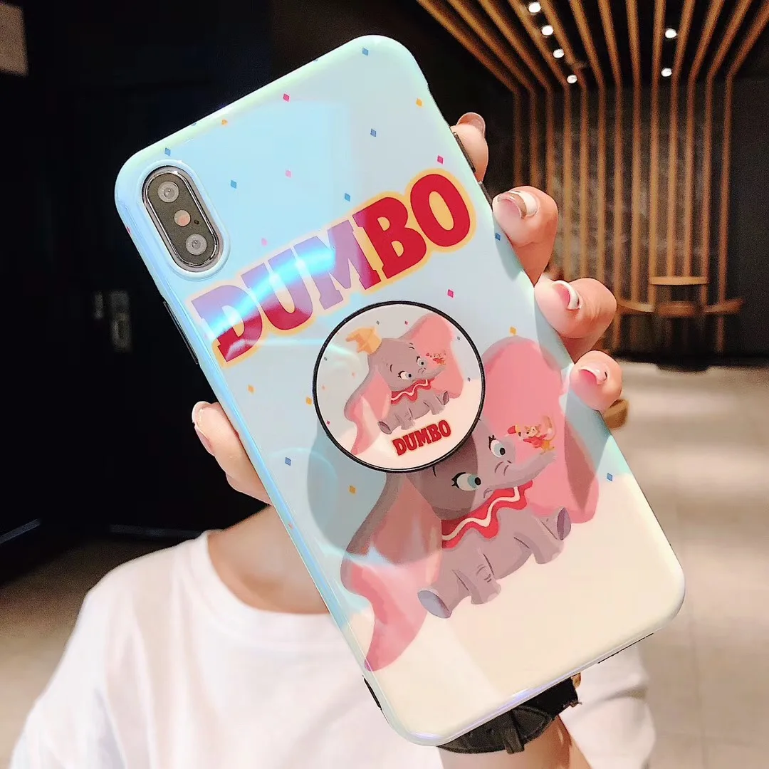 Lovely cartoon anime Couple Dumbo Elephant phone case For iphone Xs MAX XR X 6 6s 7 8 plus Blu-ray Silicone back cover Fundas |