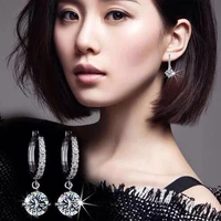 hot earring fashion silver jewelry cubic zircon dangle earrings attractive jewelry for women brinco bijoux