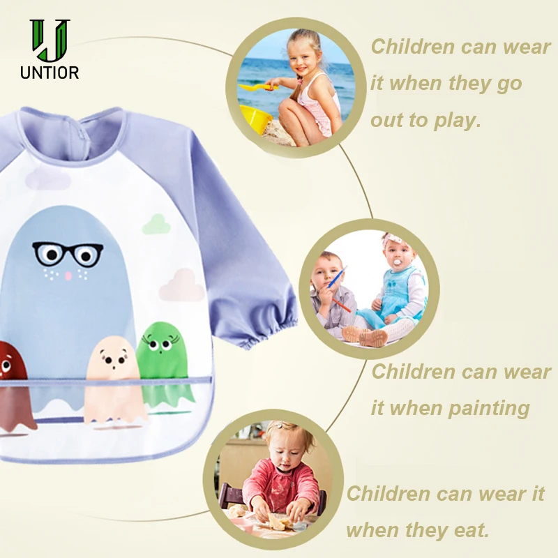 Детский фартук с героями мультфильмов водонепроницаемые нагрудники для