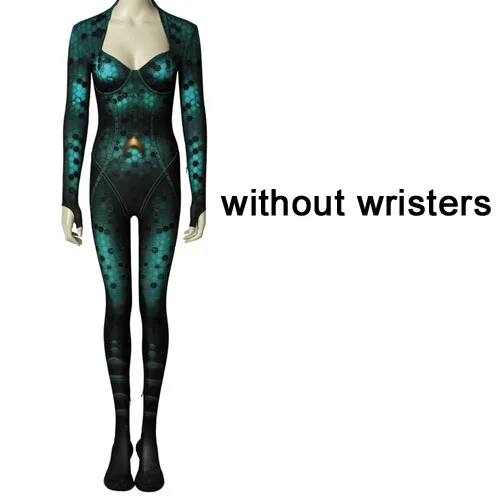 without wristers Костюм аквамена Mera, карнавальный костюм на Хэллоуин, костюм для взрослых женщин, костюм аквамена Mera, сексуальное боди «Русалочка» - Цвет: without wristers