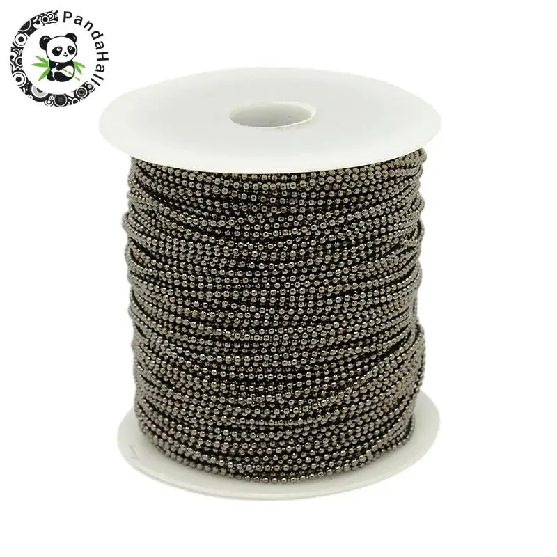 

Brass Ball Chains, Gunmetal, Link: about 1.5mm in diameter, 92m/Roll
