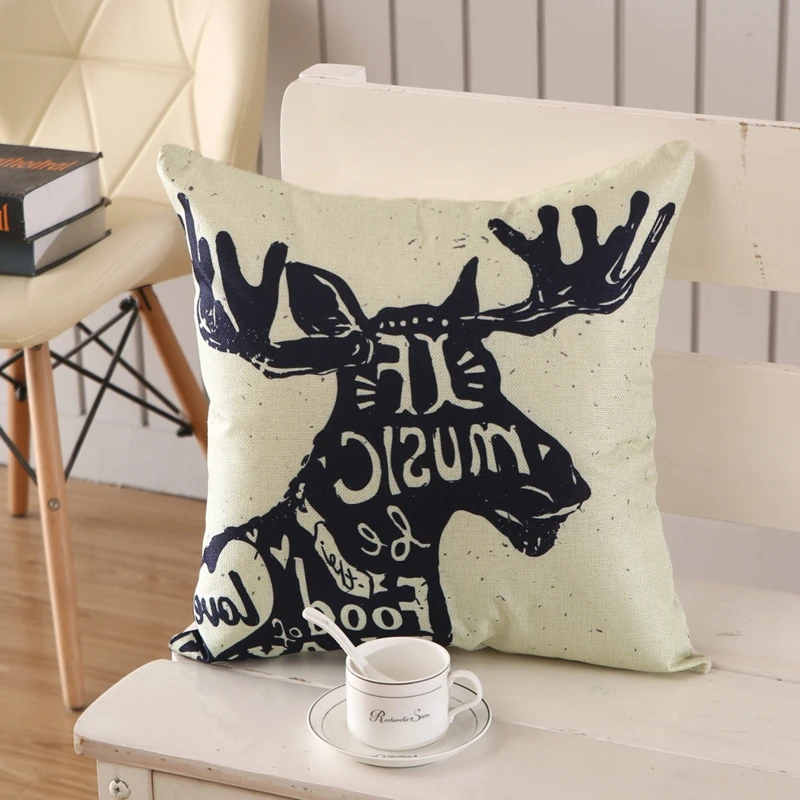 Веселое Рождество мультяшный принт хлопок лен квадратный диван наволочка для