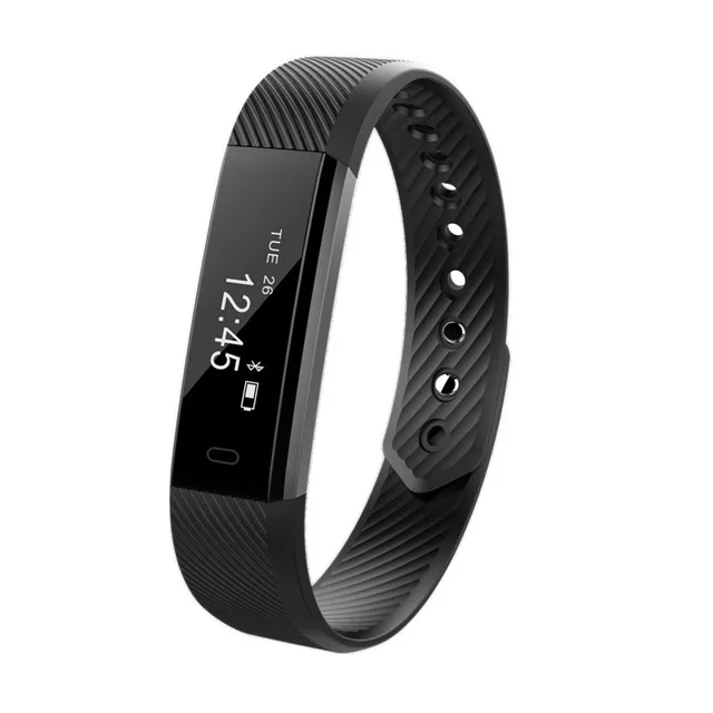 Черный Умный браслет счетчик шагов фитнес SmartBand Вибрационный браслет-будильник pk ID107 fit bit miband2 часы сердце pk M2 Y5 - Цвет: Черный