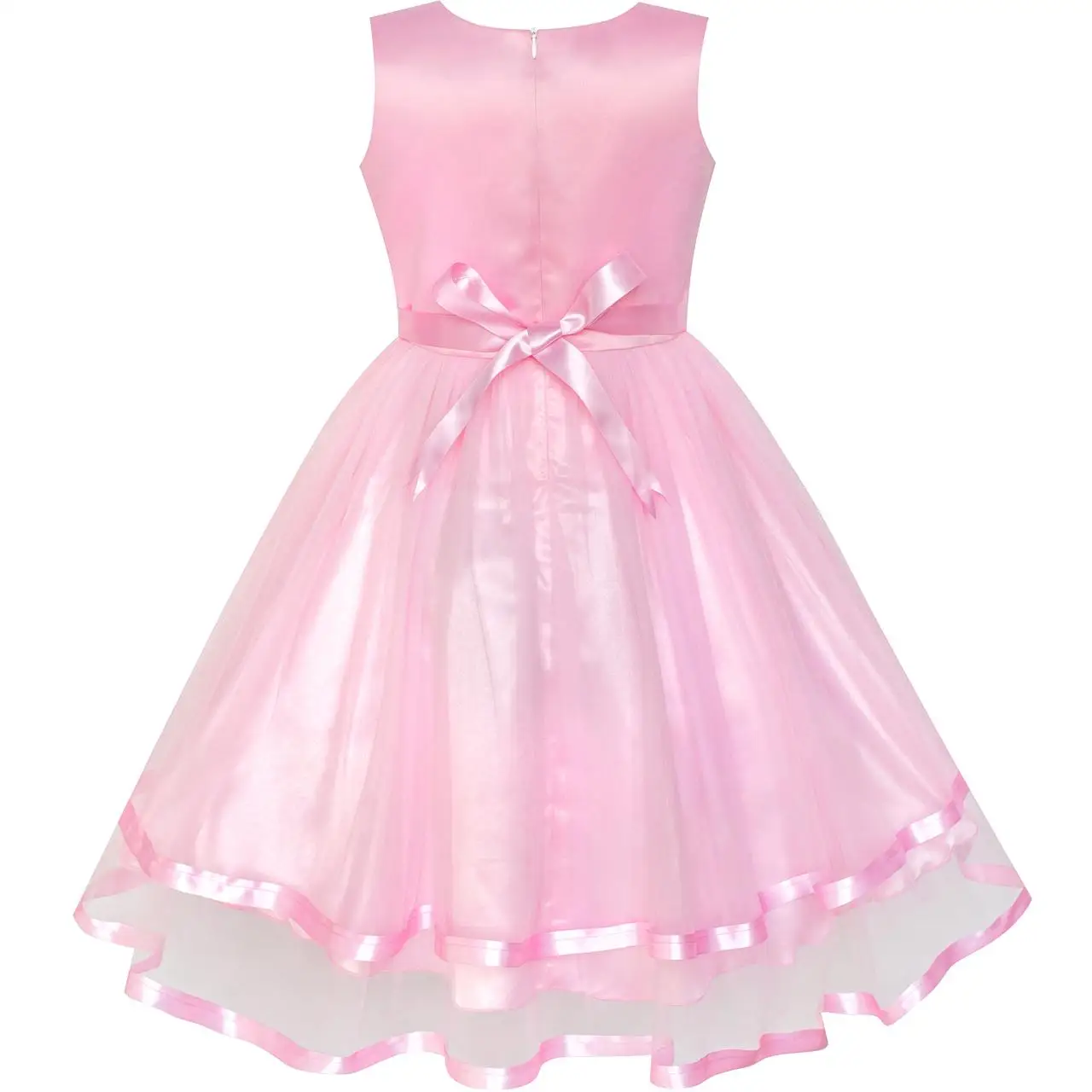 Sunny Fashion платья для девочек новогодние костюмы Цветок Девушка Платье Розовый